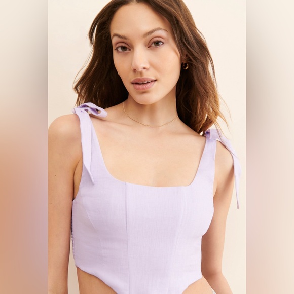 Farm Rio Linen Corset Top - Picture 4 of 16